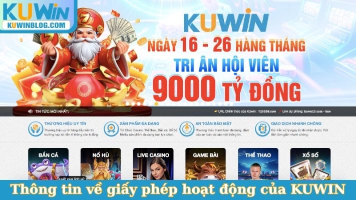 Thông tin về giấy phép hoạt động của KUWIN